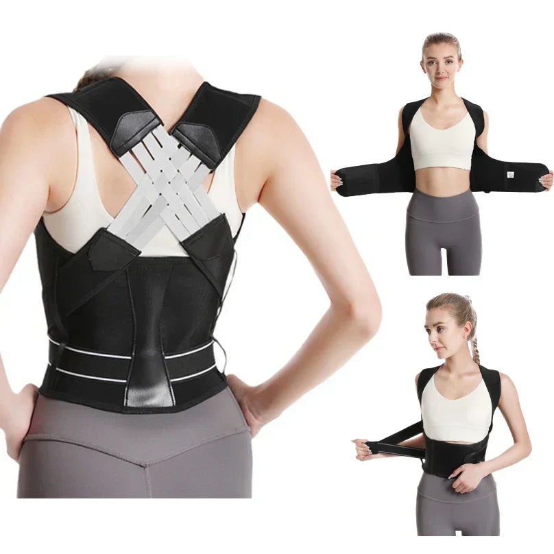 Front view of the women's & children's adjustable posture corrector, featuring breathable material.