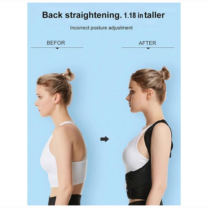 Adjustable posture corrector, versatile for women and children's back health