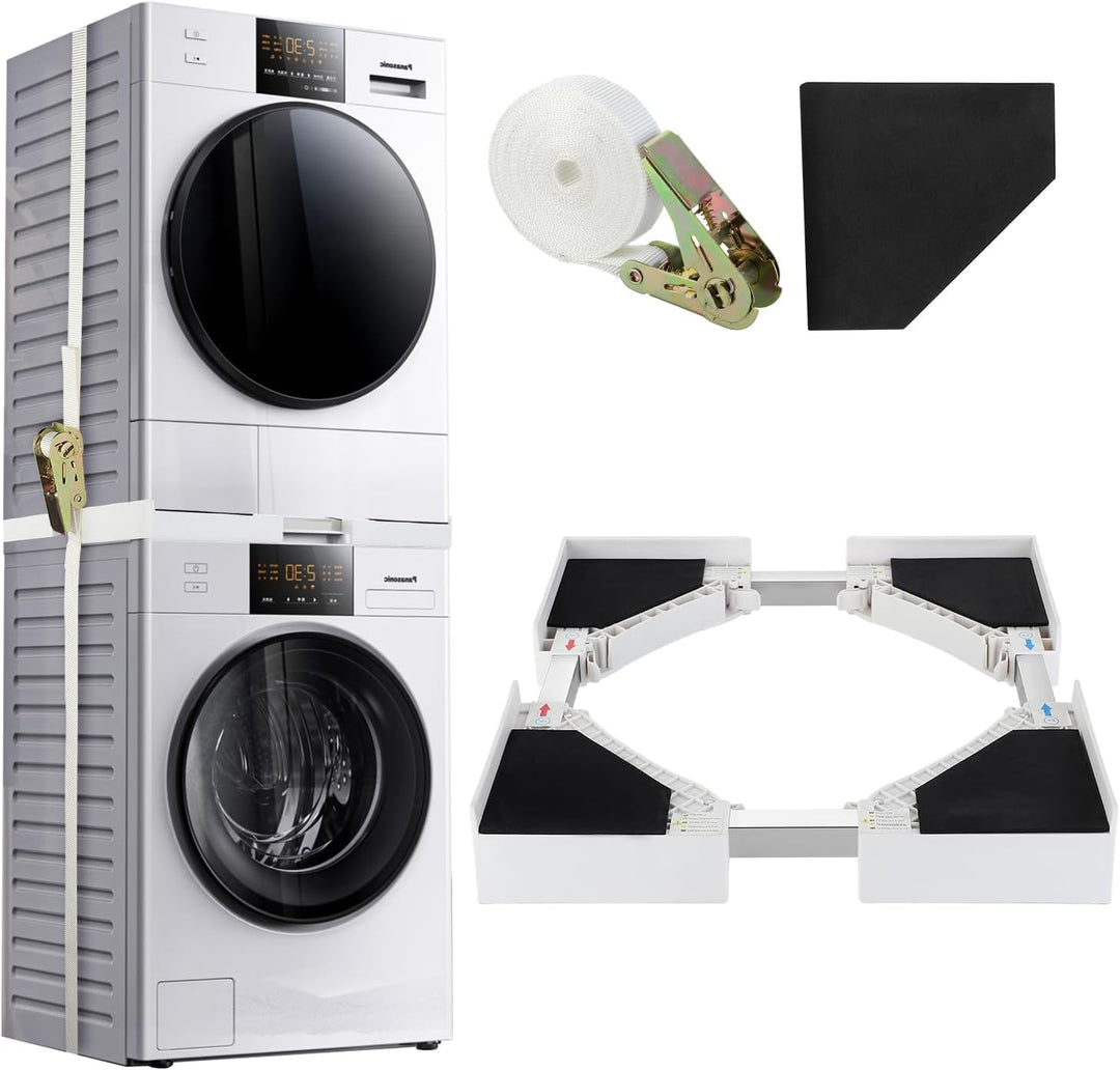 Compact universal appliance stacking kit for washer and dryer, providing home improvement and space-saving organization