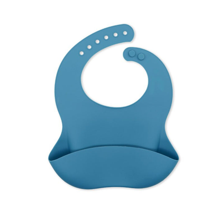 Soft silicone baby bib with playful animal print, waterproof for easy cleanup during toddler feeding.