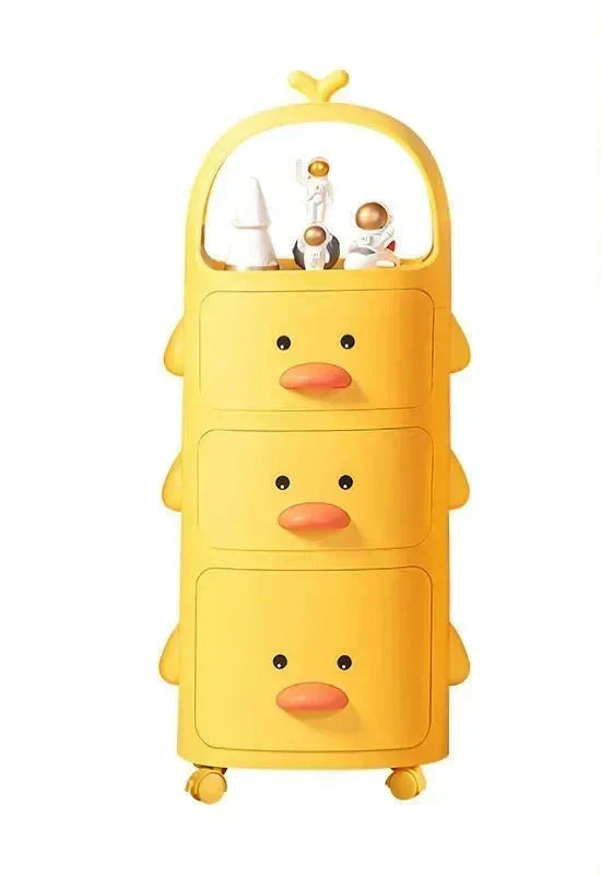Little duck rolling cart, ideal for organizing children's books and toys, portable design