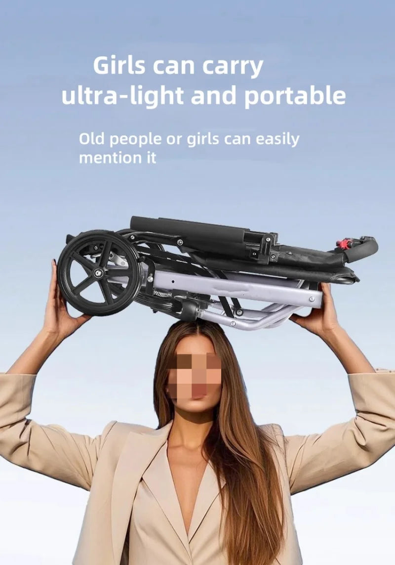 Aeris lightweight mobility aid: durable foldable wheelchair, perfect for outdoor use and easy storage