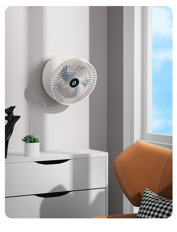 Sleek AirFlowPro portable table fan delivers personal cooling. Modern quiet desk fan for contemporary home offices.