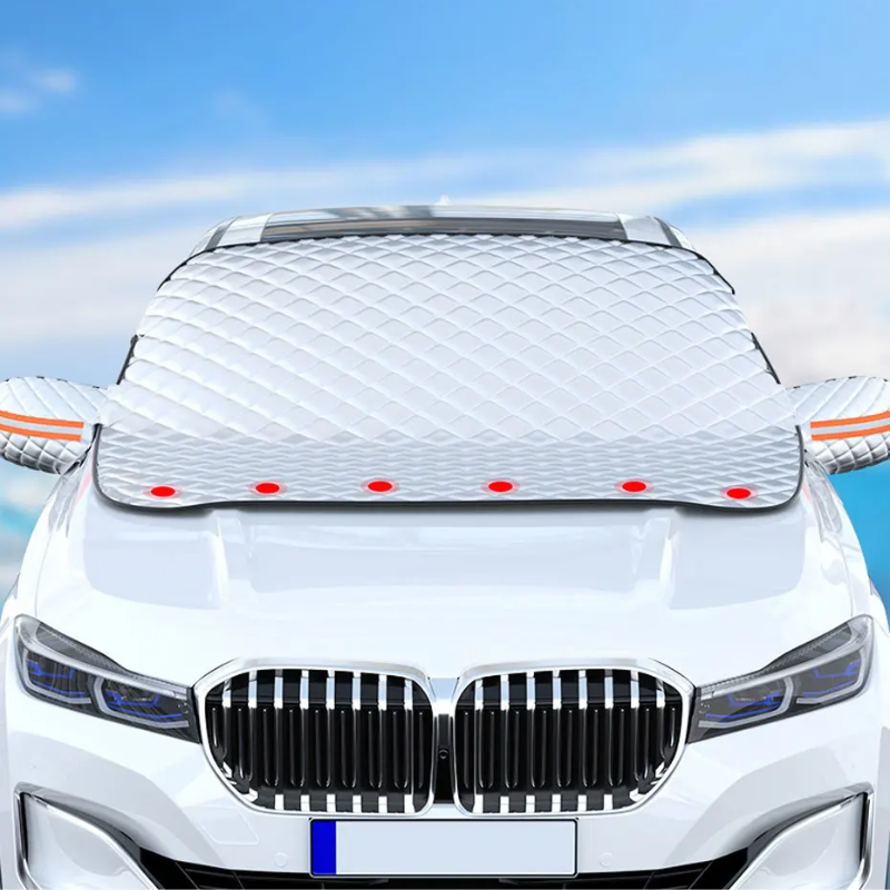 All-weather magnetic car windscreen cover: ultimate frost, snow, ice & sun protection for your vehicle.