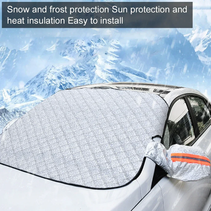 FrostGuardia magnetic windshield cover, perfect snow shield & ice guard for harsh winter weather.