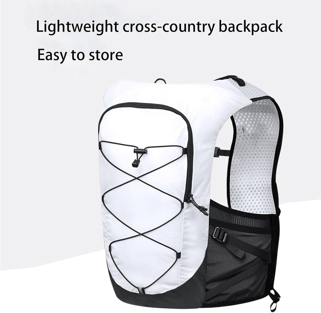 Reflective running vest, Alvory unisex hydration pack in motion