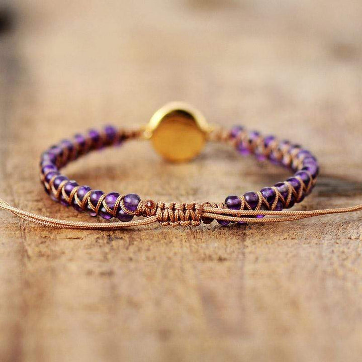 Amethyst & Opal gemstone bracelet, designed for women seeking spiritual and boho jewelry.