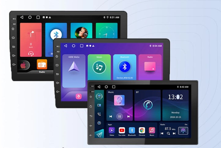 Android car stereo with touchscreen, GPS, and wireless CarPlay for vehicle upgrade