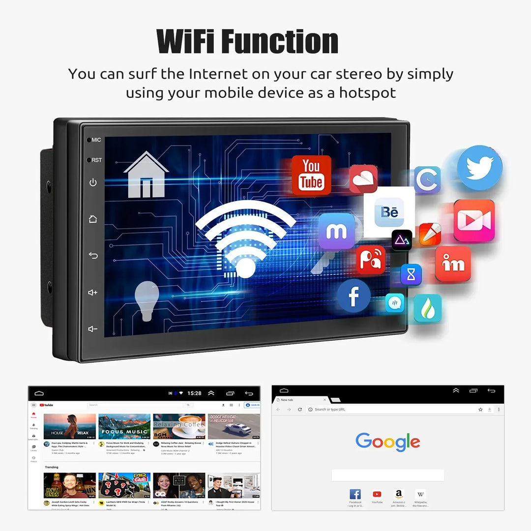 Wireless CarPlay enabled universal car stereo, enhancing your driving experience