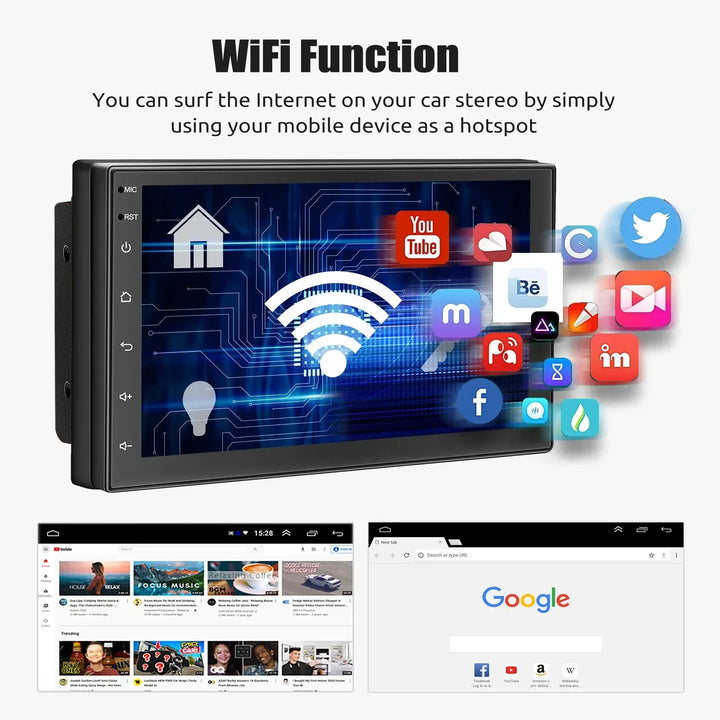 Wireless CarPlay enabled universal car stereo, enhancing your driving experience