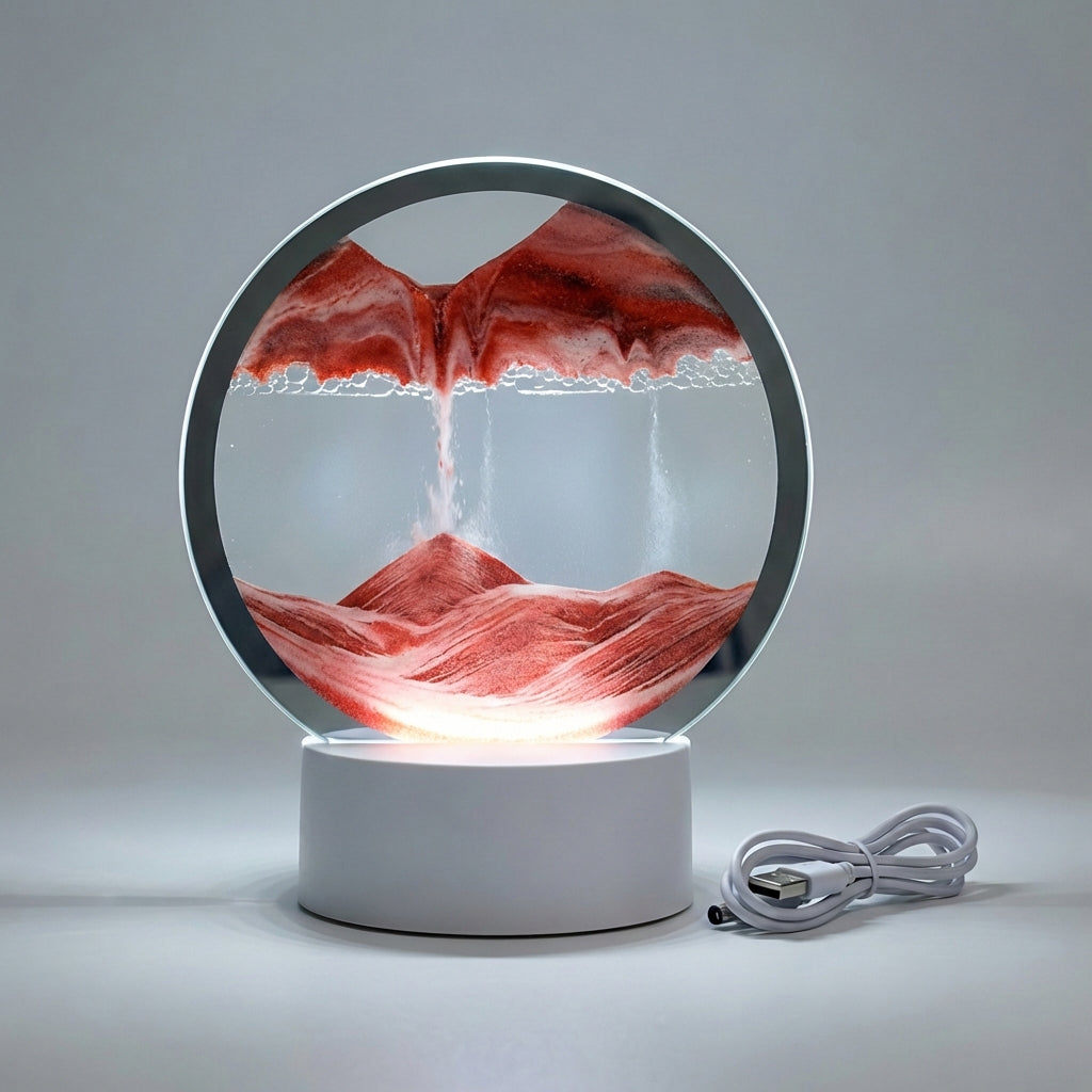 Home decor item: AquaDrift Modern LED Sand Art Lamp, dynamic sand flow creating beautiful art
