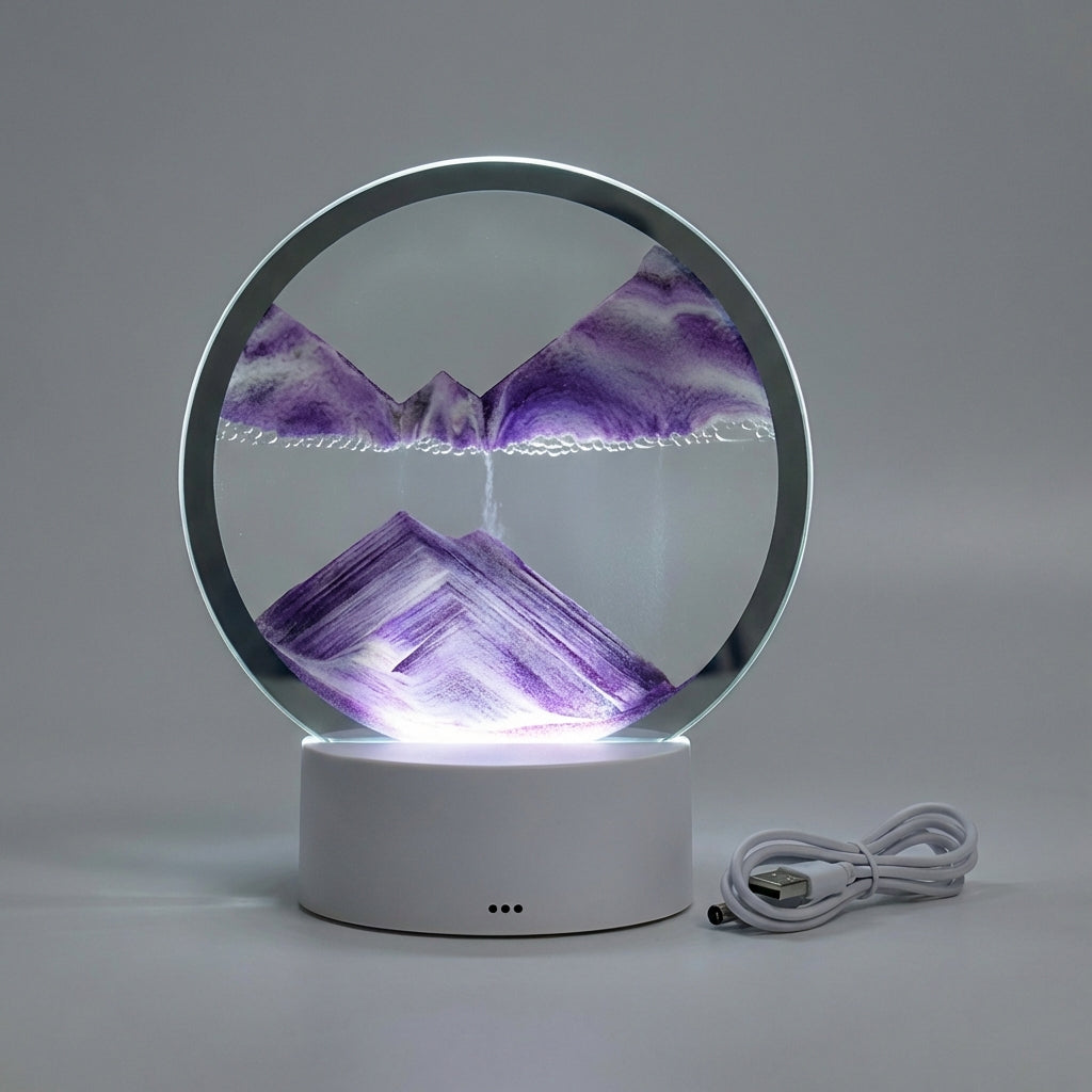 Unisex gift idea: AquaDrift LED Sand Art Lamp, combining dynamic art with ambient LED light for serenity