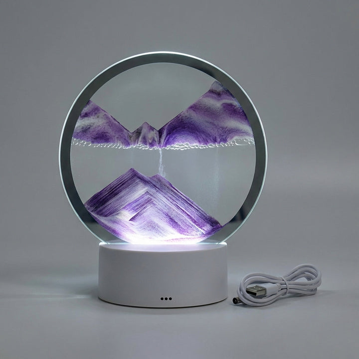 Unisex gift idea: AquaDrift LED Sand Art Lamp, combining dynamic art with ambient LED light for serenity
