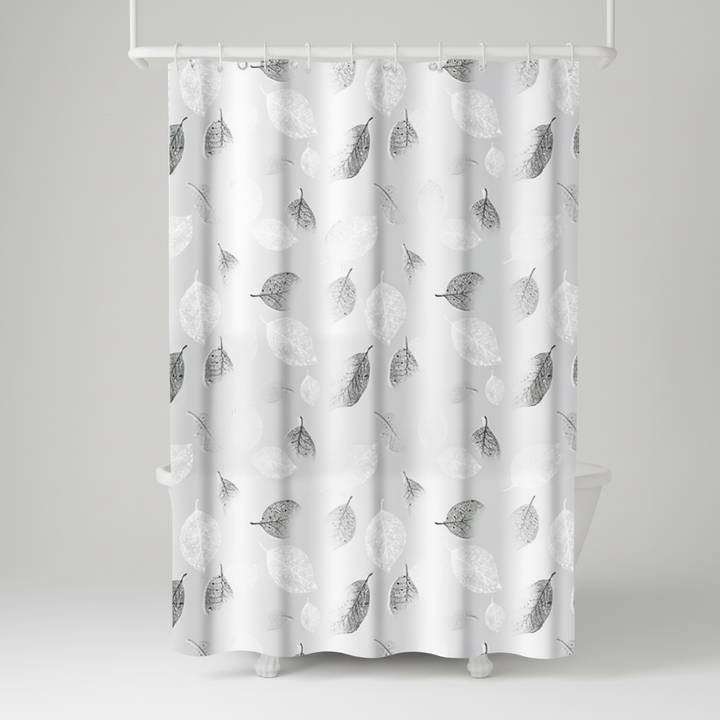 Home decor: AquaLeaf transparent shower curtain, stylish leaf pattern enhances bathroom aesthetic