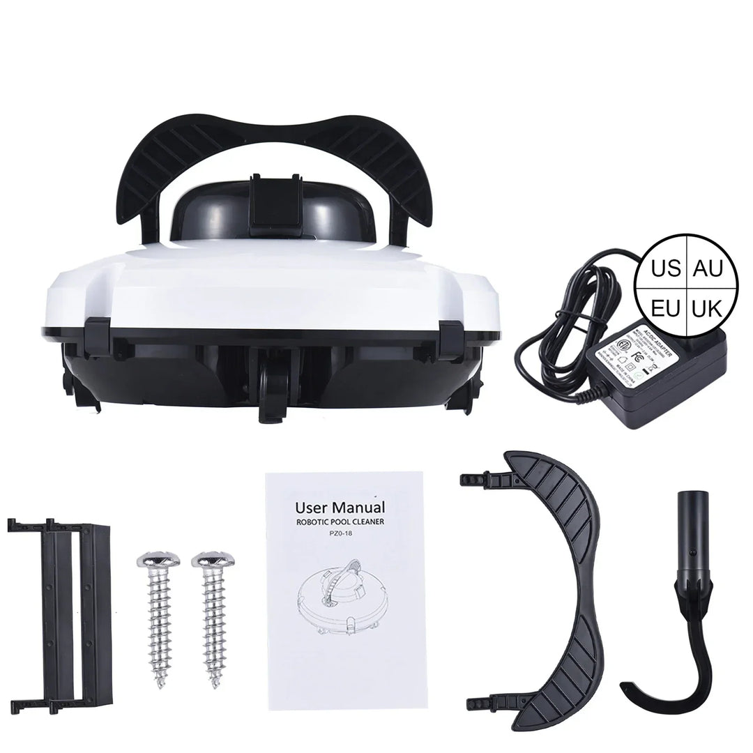Automatic AquaMate robotic pool cleaner for pool maintenance, cordless, IPX8 waterproof, 120-min runtime