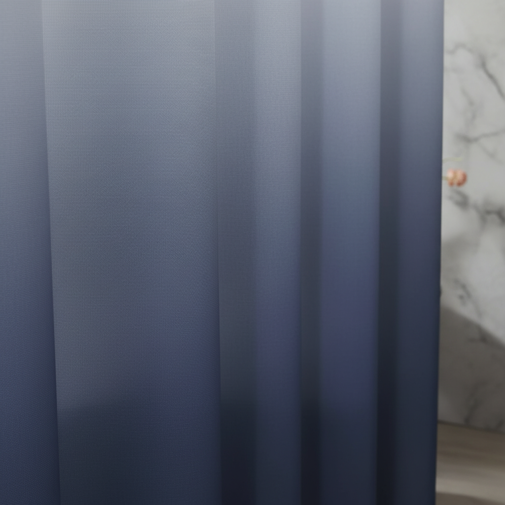 AquaVeil modern polyester shower curtain, gradient waterproof design for updated bathroom decor