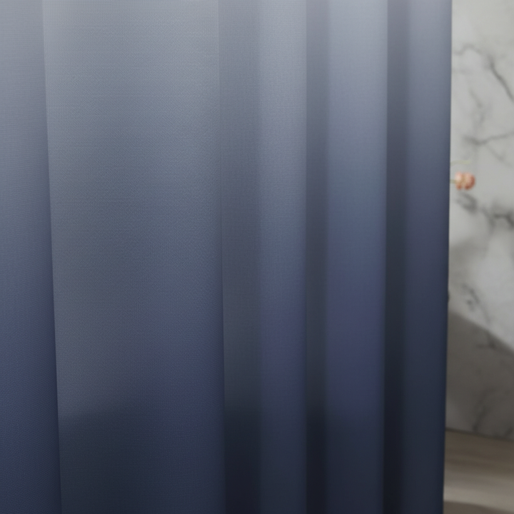 AquaVeil modern polyester shower curtain, gradient waterproof design for updated bathroom decor