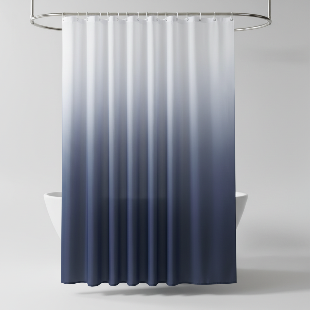 Thickened AquaVeil shower curtain, waterproof, with a chic gradient color for any bathroom style