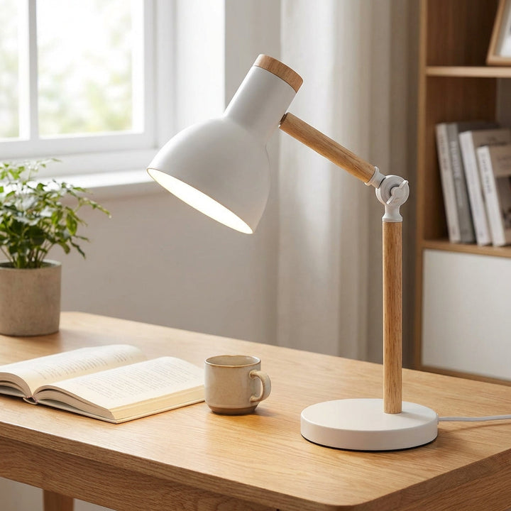Arclume Minimalist Adjustable Desk Lamp in black, ideal for modern workspace or home office task lighting