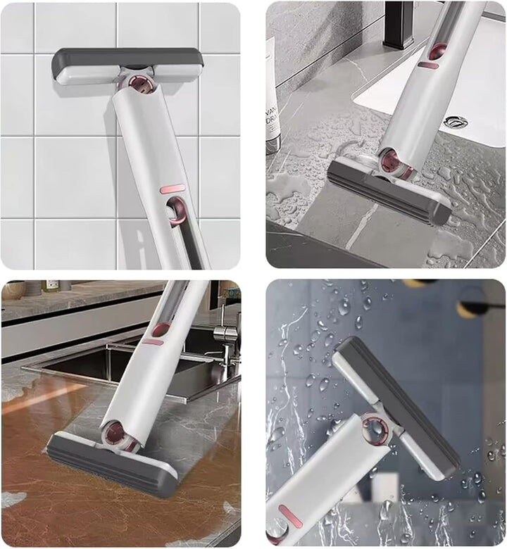 Arivon mini mop standing upright, showcasing its compact size for easy storage in small spaces