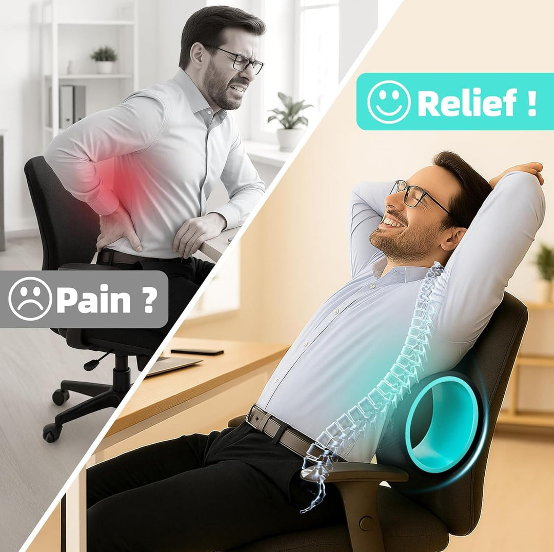 Yoga blocks & back roller wheel set by Artheva, perfect for deep tissue stretching.