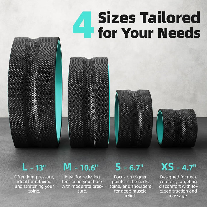 Black back roller wheel set with turquoise yoga blocks from Artheva for recovery.