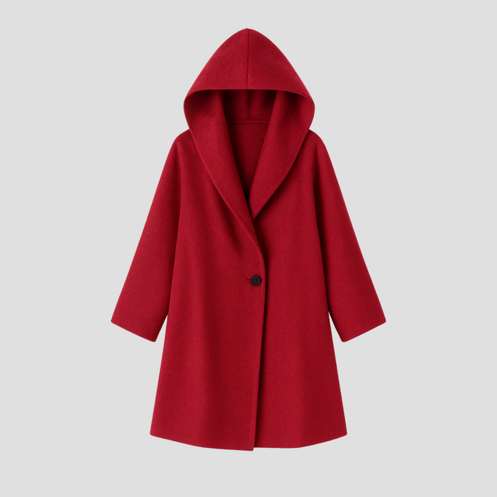Arvella women's hooded wool blend coat, loose fit, for warm winter fashion outerwear