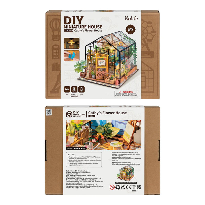 Quaint miniature garden house DIY kit, a detailed wooden model for display and creative assembly hobby.