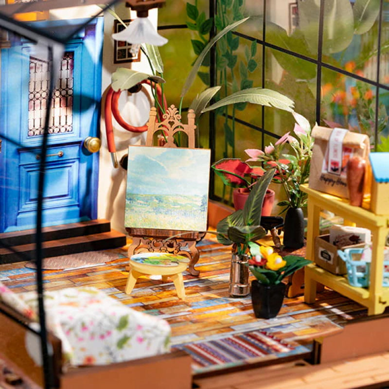 Craft your own tiny garden house with this DIY miniature kit, perfect for model building enthusiasts.