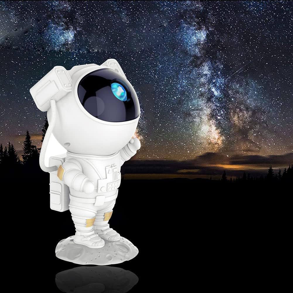 Versatile astronaut nebula lamp, projects galaxy stars with remote control for ideal mood light.