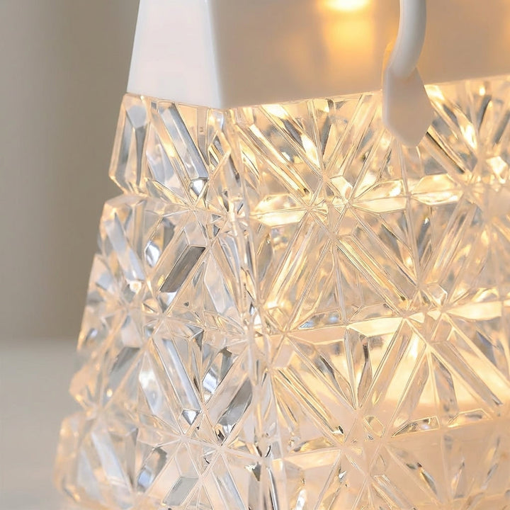 Stylish white handbag design tabletop lamp, perfect as a bedroom night light or decorative accent