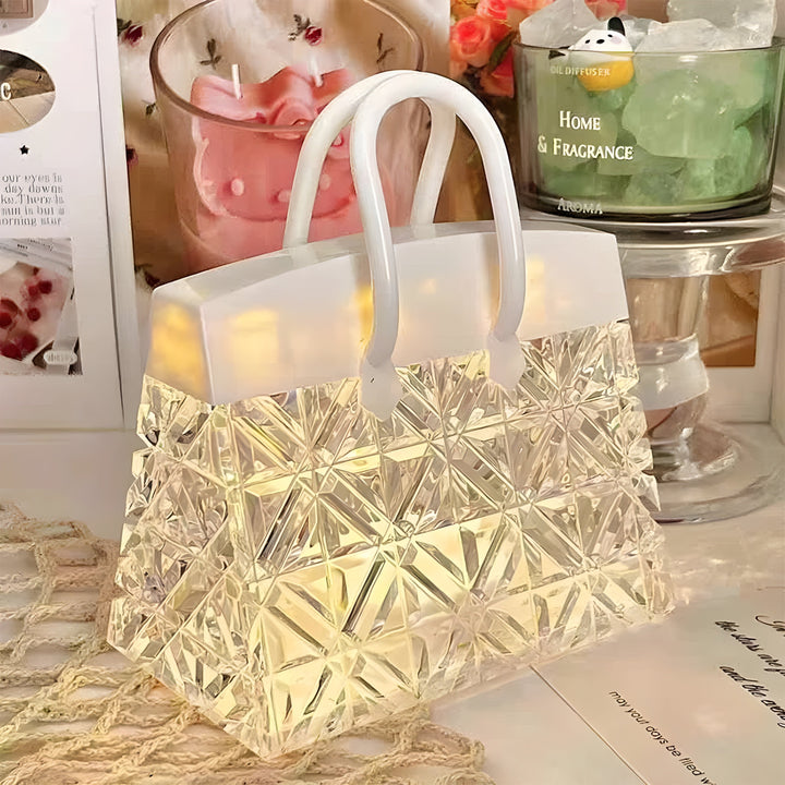 Modern Aurabell LED table lamp, handbag design, ideal for accent lighting and home decor