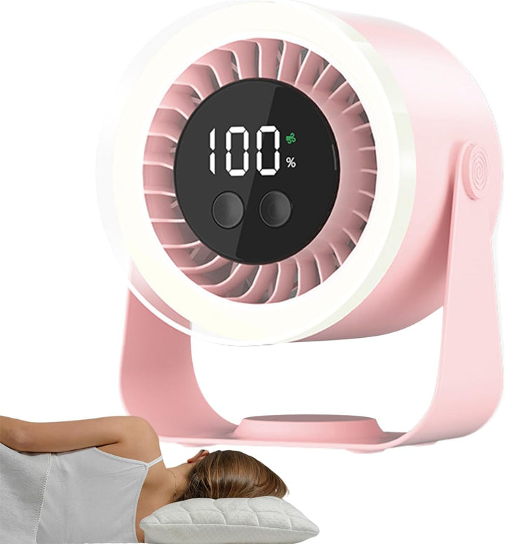 Auralis USB rechargeable quiet desk fan in sleek white, perfect for home office cooling