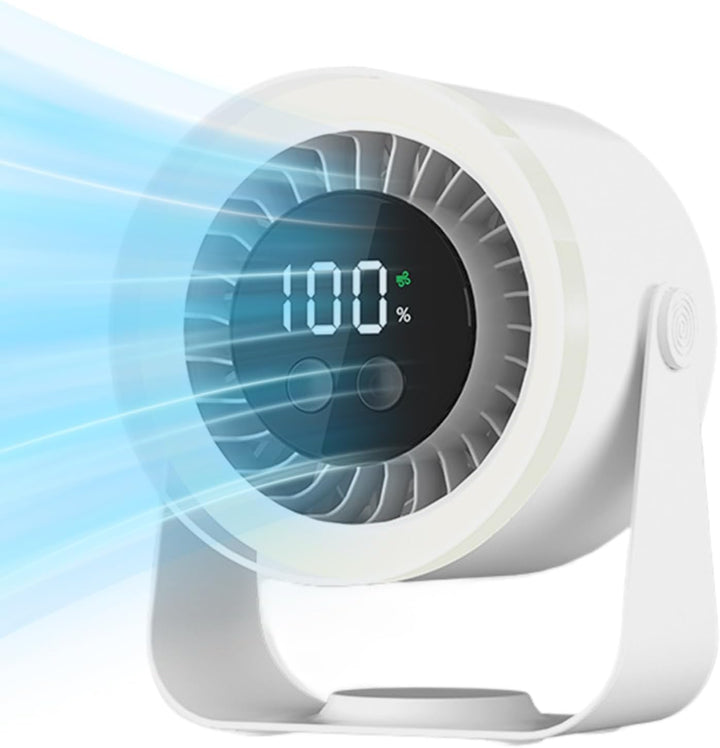 Auralis personal fan, compact and quiet, powered by a rechargeable USB battery