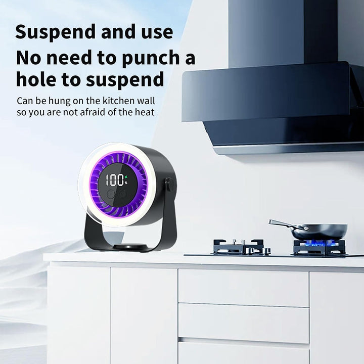 Side profile of the Auralis quiet fan, emphasizing its sleek deaign and USB charge port