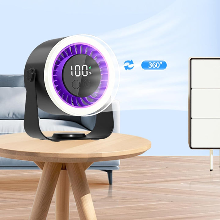 Auralis USB rechargeable quiet desk fan, providing comfortable airflow without distraction