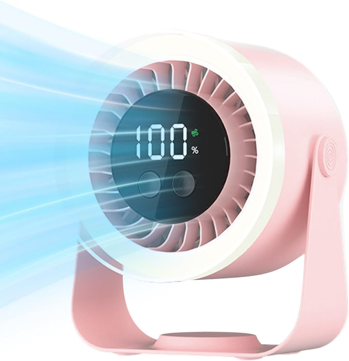 Auralis personal fan, quiet and USB rechargeable, providing cool air for small spaces