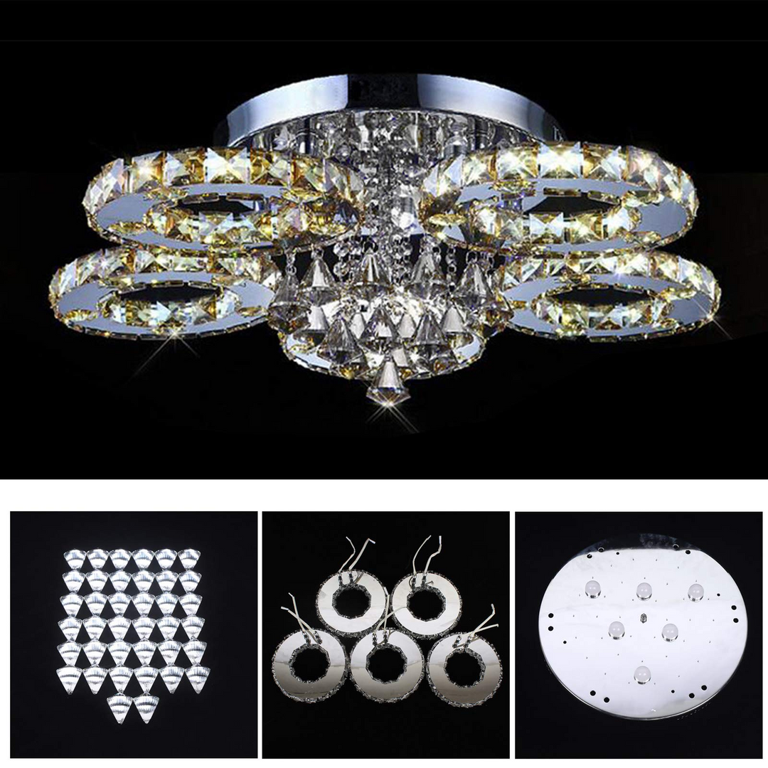 Aurellin crystal chandelier, a beautiful ceiling light fixture perfect for adding luxury and modern style