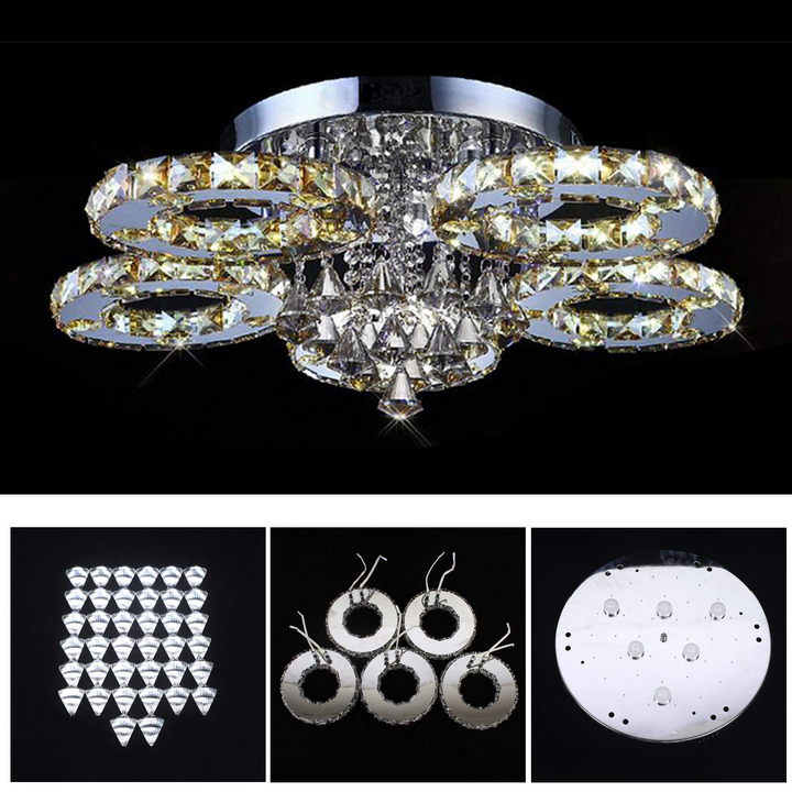Aurellin crystal chandelier, a beautiful ceiling light fixture perfect for adding luxury and modern style