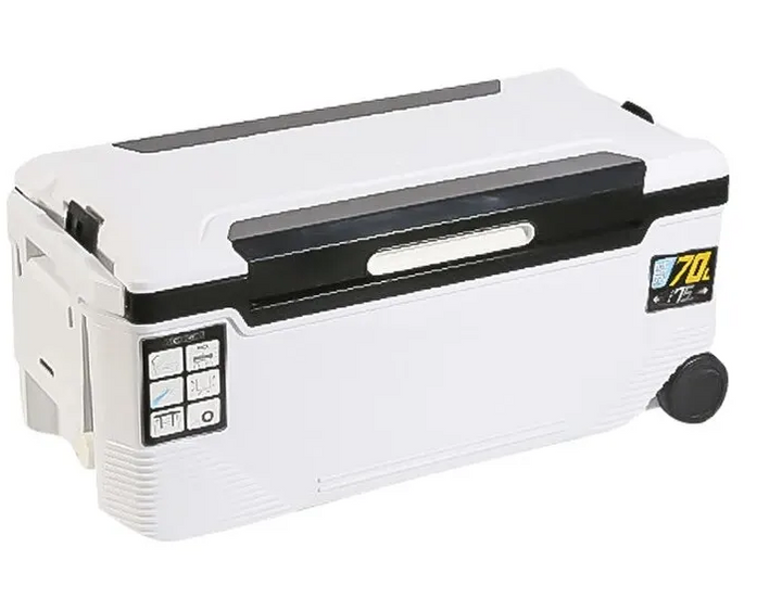 Auren fishing cooler box filled with ice and fish, demonstrating its effectiveness as a fish cooler.