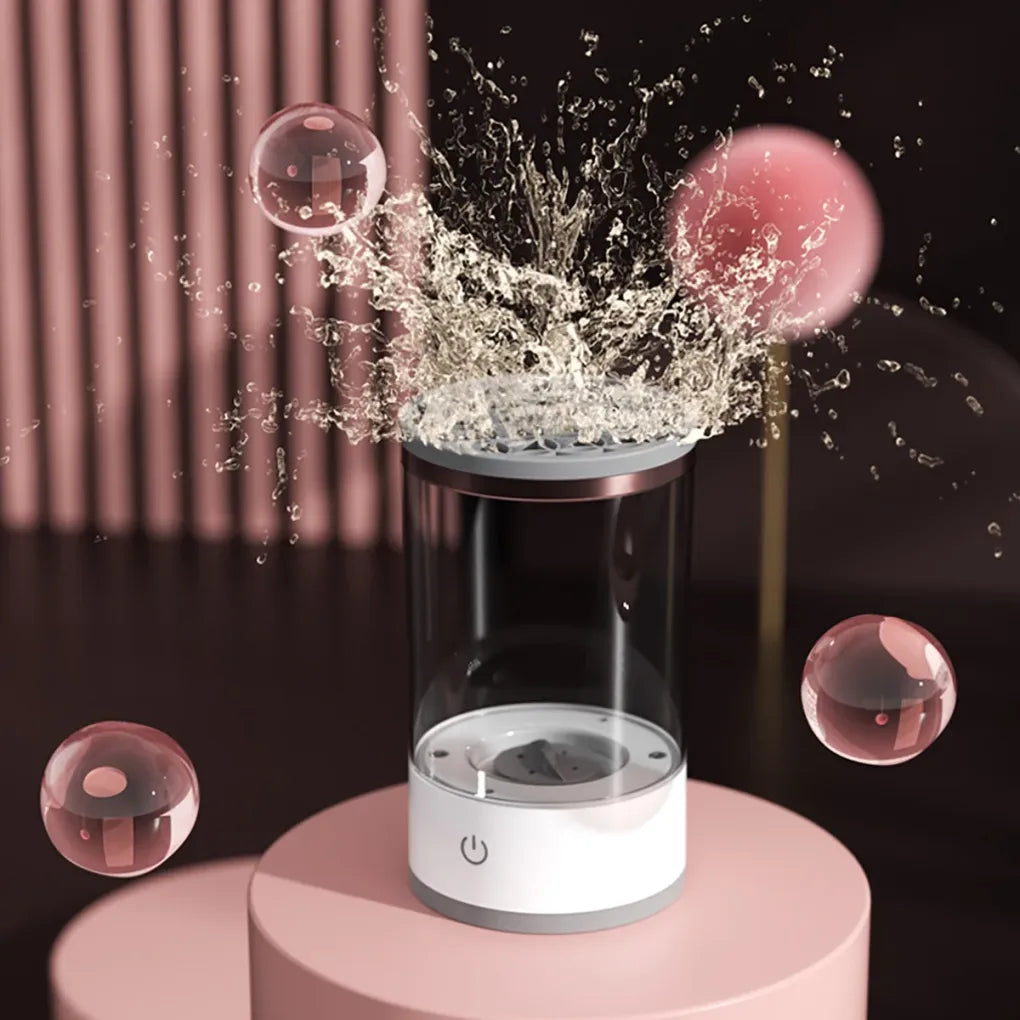 Fast automatic electric makeup brush cleaner & dryer, ensures hygienic cosmetic brushes quickly.