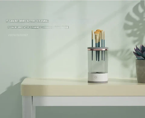 Automatic electric makeup brush cleaner & dryer with quick dry function, ensuring hygienic beauty tools.