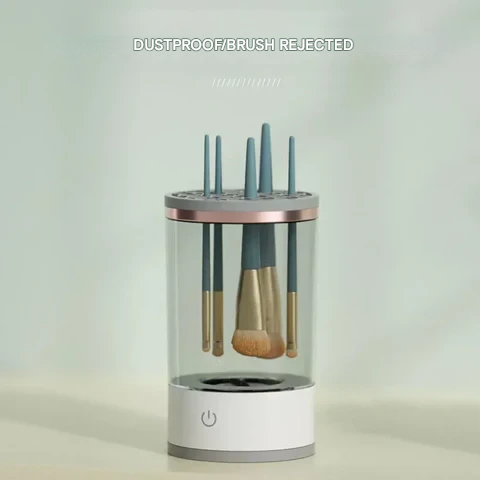Hygienic automatic electric makeup brush cleaner and dryer, a must-have beauty tool for clean brushes.