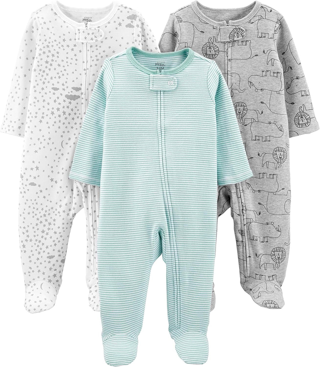 Comfortable unisex baby 3-pack winter sleep and play outfits, ideal for chilly nights.