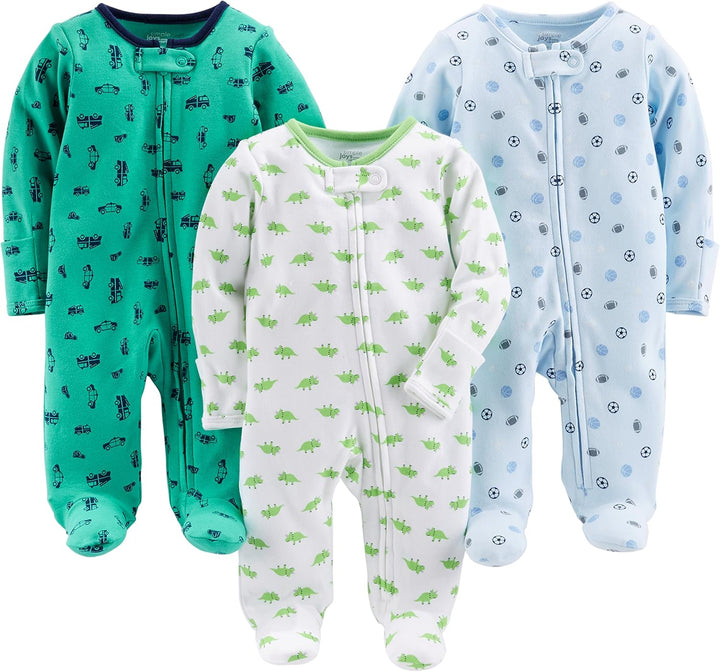Unisex baby 3-pack winter sleep & play set, featuring cozy pajamas for everyday wear.