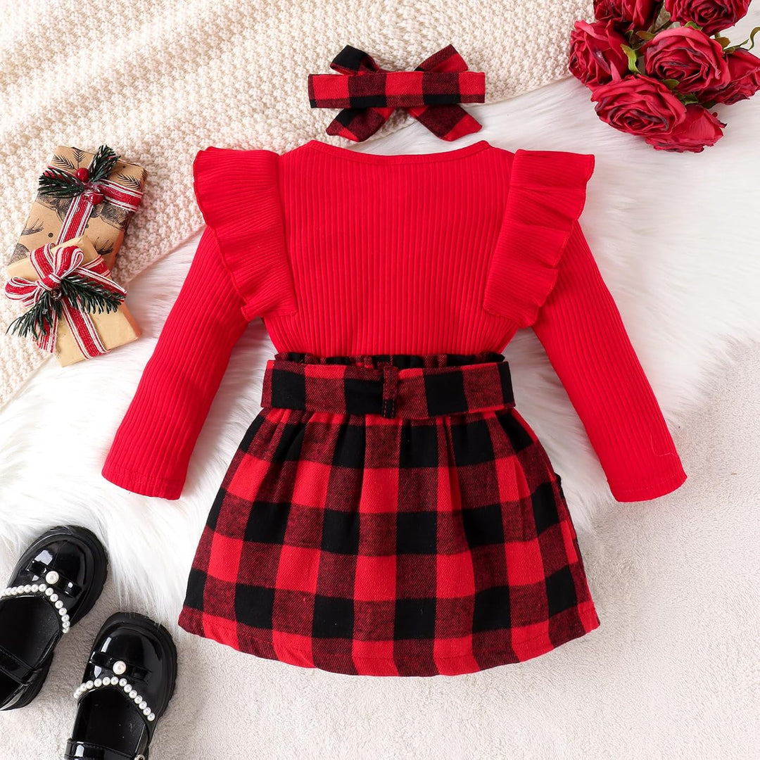 Fashionable baby girls' knitted turtleneck and dress winter set, essential toddler winter wear