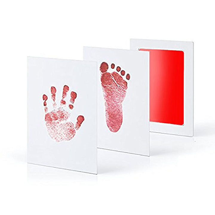 Baby Handprint & Footprint Kit in charming gift packaging, ideal personalized baby shower present.