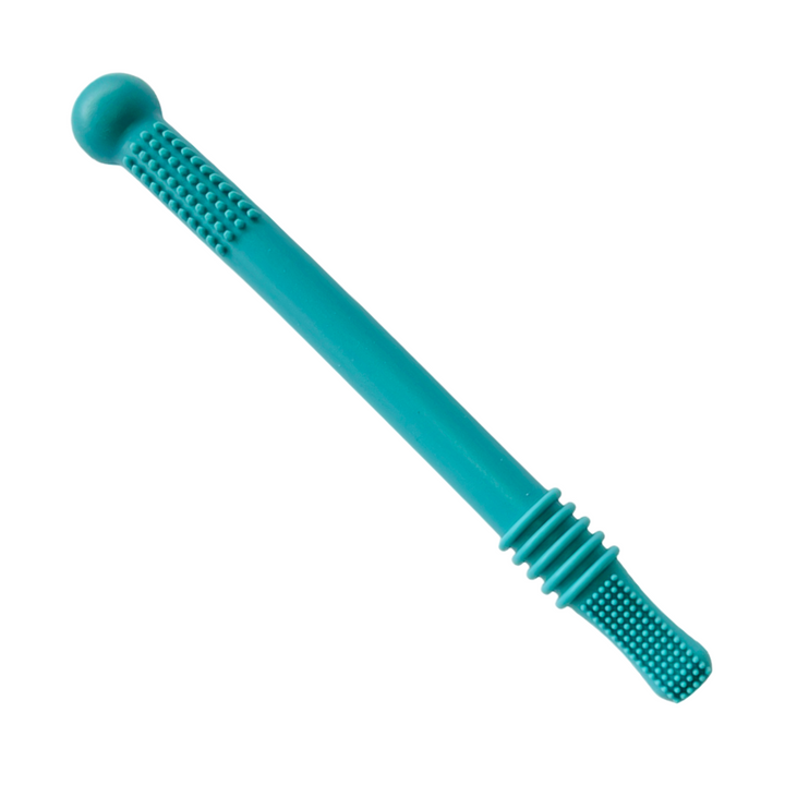 ChewyCalm Baby Teething Tube, soft silicone for sensitive gums. Infant chew toy for newborn gum relief.