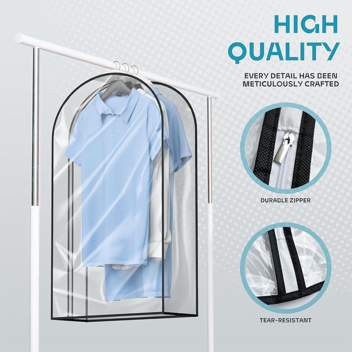 Unisex travel bag for suits and dresses in white, with multiple pockets