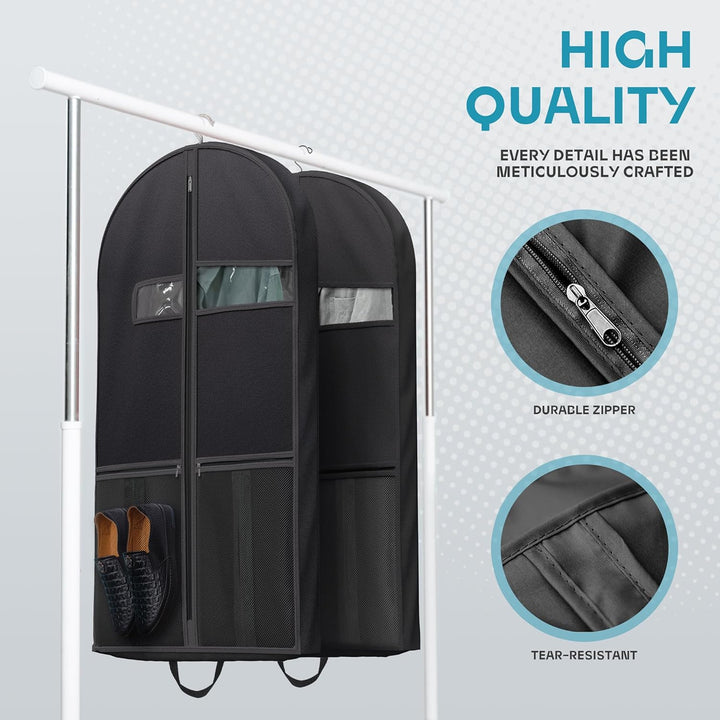 White unisex garment travel bag, an essential luggage item for clothing care
